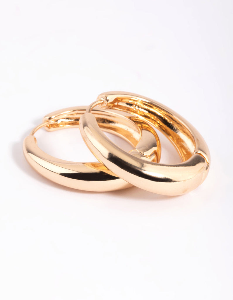 Gold Hinge Classic Hoop Earrings