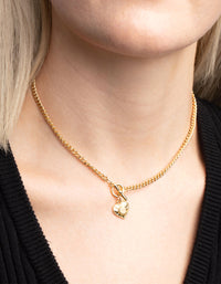 Gold Plated Heart Fob Necklace - link has visual effect only