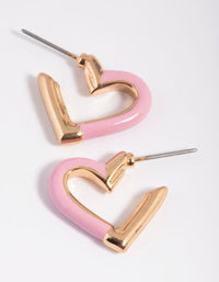 Pink Heart Hoop Earrings - link has visual effect only