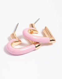 Pink Heart Hoop Earrings - link has visual effect only