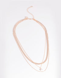 Rose Gold Cubic Zirconia Snake Chain Necklace - link has visual effect only