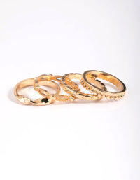 Gold Textured Ring Stack 5-Pack - link has visual effect only