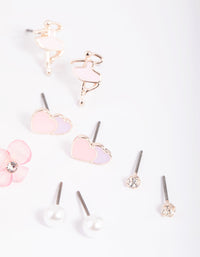 Kids Ballet Flower Stud Earring 6-Pack - link has visual effect only