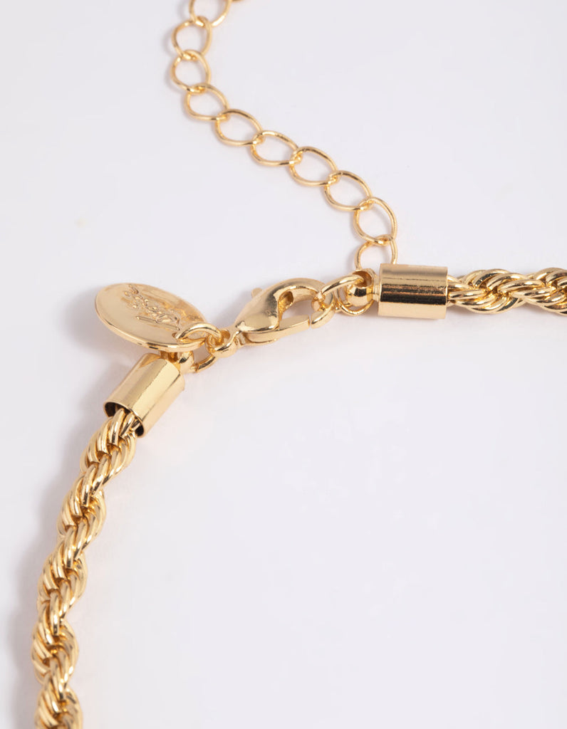 Gold Plated Twisted Chain Anklet