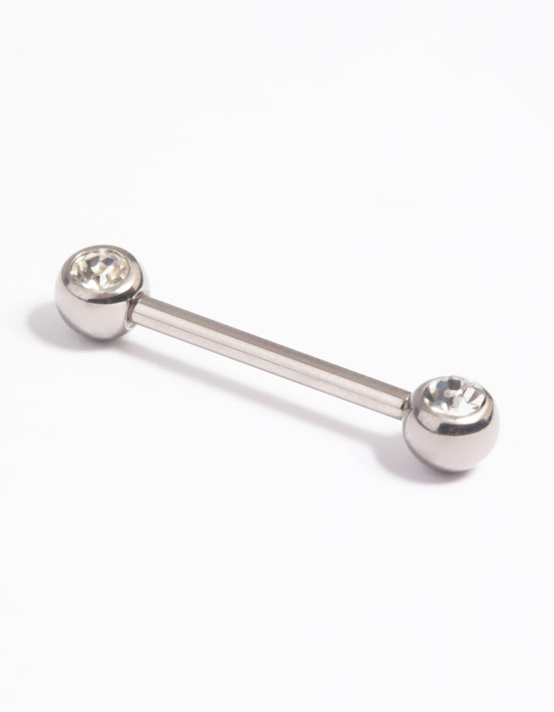 Titanium Crystal Nipple Bar