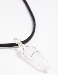 Clear Quartz Shard Cord Necklace - link has visual effect only