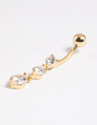 Gold Plated Surgical Steel Diamante Statement Belly Bar - link has visual effect only