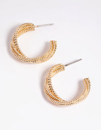 Gold Criss Cross Hoop Earrings - link has visual effect only