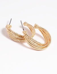 Gold Criss Cross Hoop Earrings - link has visual effect only