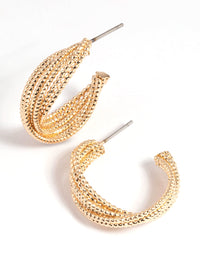 Gold Criss Cross Hoop Earrings - link has visual effect only