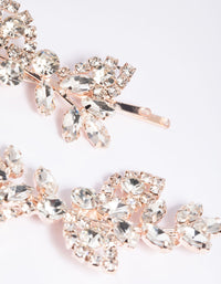 Rose Gold Diamante Navette Hair Slide Pack - link has visual effect only