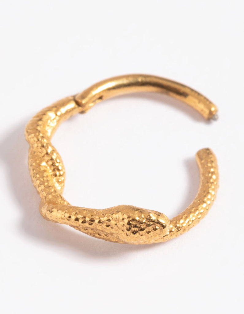 Gold Plated Surgical Steel Snake Clicker Ring