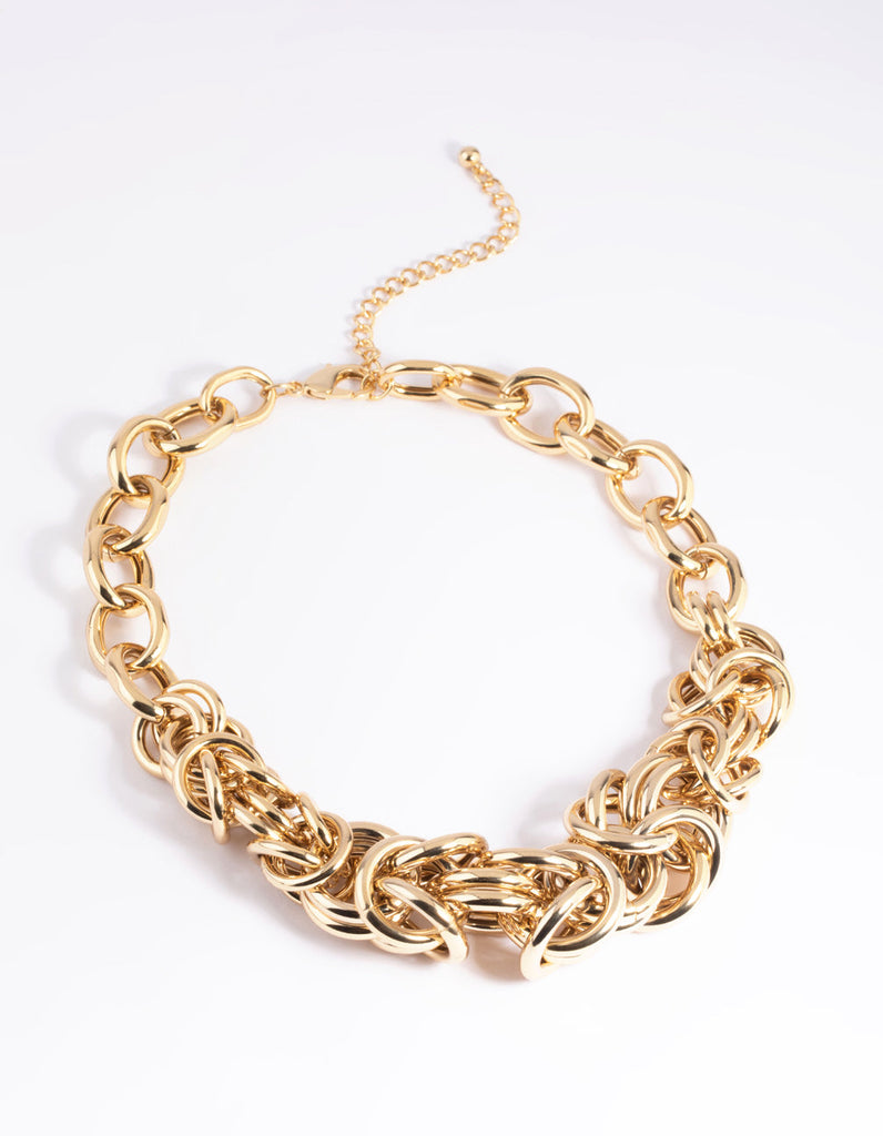 Gold Plated Knotted Chain Necklace