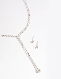 Diamante Lariat Necklace & Earrings Set - link has visual effect only