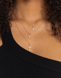 Gold Small & Medium Cross Necklace Pack - link has visual effect only