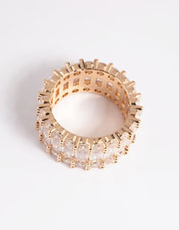 Gold Cubic Zirconia Baguette Ring - link has visual effect only