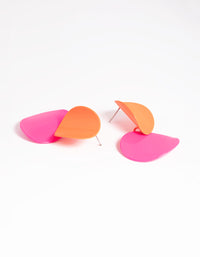 Glossy Orange Disc Drop Earrings - link has visual effect only