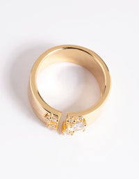 Gold Plated Cubic Zirconia Open Front Ring - link has visual effect only