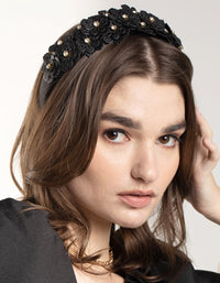 Fabric Floral Embellished Headband - link has visual effect only