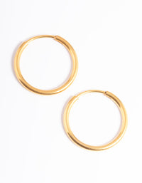 Gold Plated Surgical Steel Thin 18mm Hoop Earrings - link has visual effect only