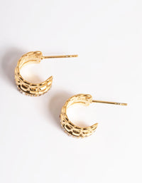 Gold Plated Triple Chain Hoop Earrings - link has visual effect only