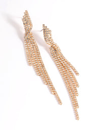 Gold Five Strand Twist Drop Earrings - link has visual effect only