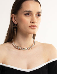 Gold Diamante Collar Choker - link has visual effect only