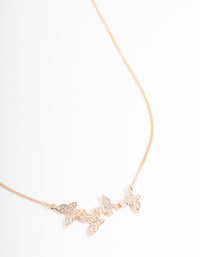 Gold Diamante Butterfly Necklace - link has visual effect only
