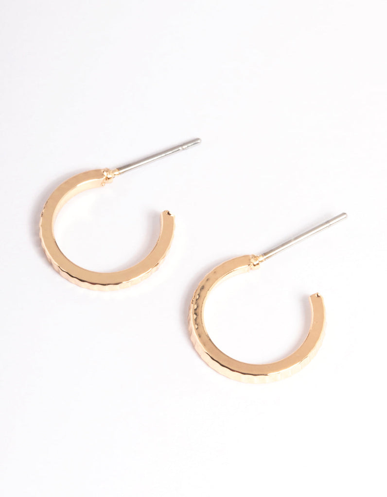 Gold Fine Line Huggie Earrings