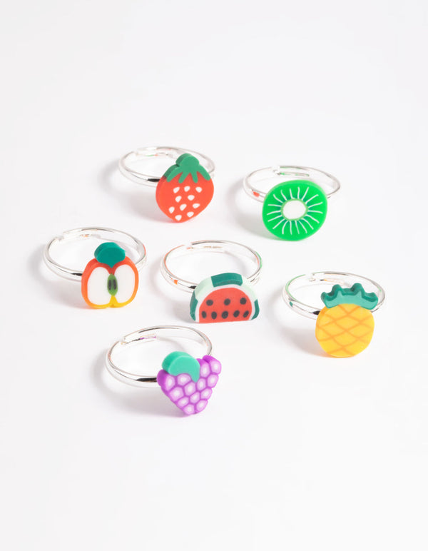 Kids Fimo Fruits Ring 6-Pack