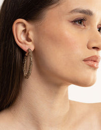 Gold Diamante 40mm Crystal Hoop Earrings - link has visual effect only