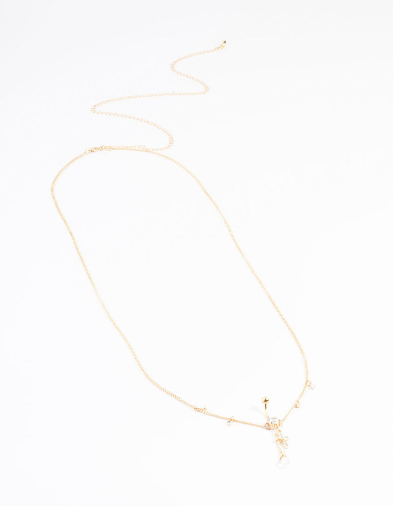 Gold Plated Surgical Steel Cross Belly Chain