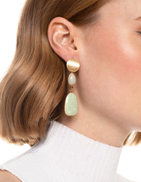 Worn Gold Stone Drop Earrings - link has visual effect only