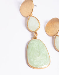 Worn Gold Stone Drop Earrings - link has visual effect only