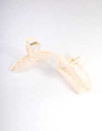 White Plastic Two Tone Claw Pack - link has visual effect only