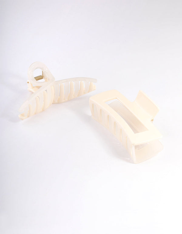 White Plastic Two Tone Claw Pack