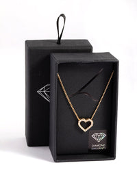 Diamond Simulants Open Heart Necklace - link has visual effect only