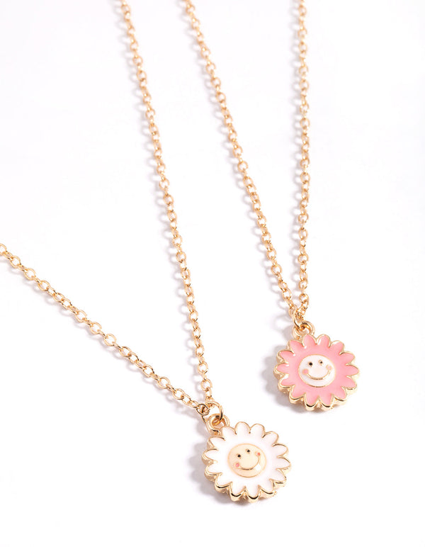 Gold Happy Flower Necklace Pack