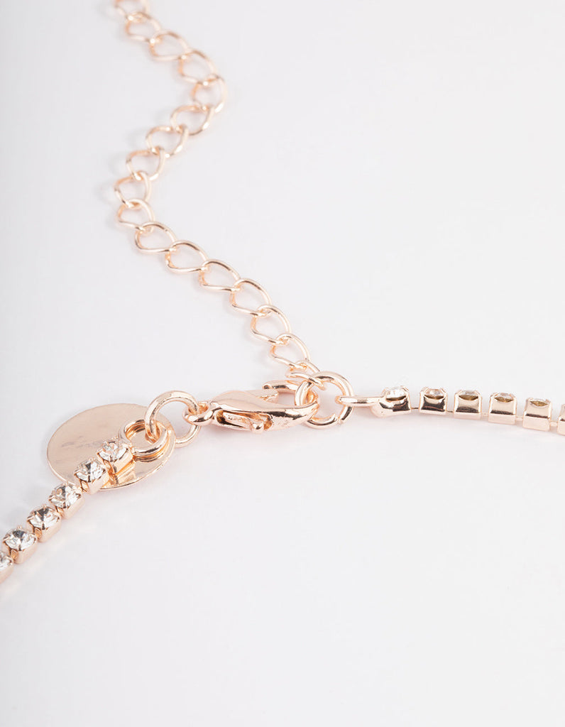 Rose Gold Marquise Droplet Earrings & Necklace Set