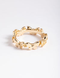 Gold Plated Butterfly Band Ring - link has visual effect only