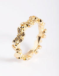 Gold Plated Butterfly Band Ring - link has visual effect only