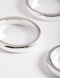 Silver Plated Triple 3mm Band Ring - link has visual effect only