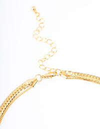 Gold Plated Small & Medium Mix Chain Two Layered Necklace - link has visual effect only