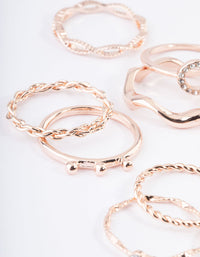 Rose Gold Twist Curve Ring Pack - link has visual effect only