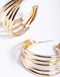 Gold Plated Brass Open Hoop Earrings - link has visual effect only