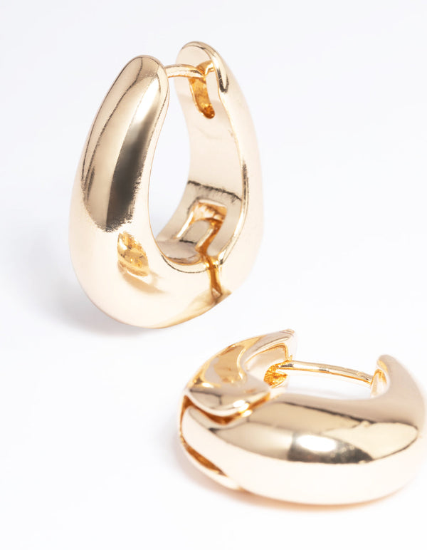 Gold Gradual Chunky Oval Huggie Earrings - Lovisa