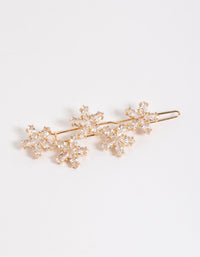 Gold Diamante Flower Hair Clip - link has visual effect only