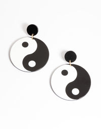 Gold Yin & Yang Statement Drop Earrings - link has visual effect only