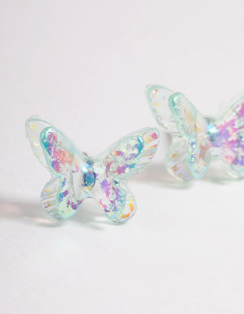 Acrylic Candy Butterfly Stud Earrings