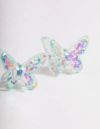 Acrylic Blue Candy Butterfly Stud Earrings - link has visual effect only